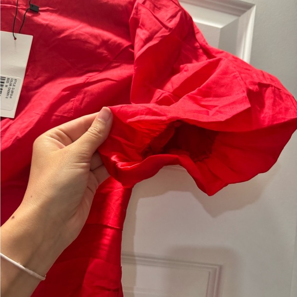 Chic Scarlet Mini Dress - Picture 2 of 7